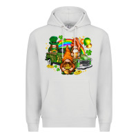 Dove Grey St. Patrick's Day gnomies with truck Premium Hoodie - HowdyJamesFarm