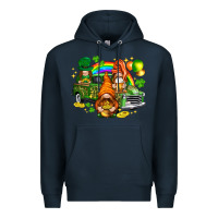 Navy St. Patrick's Day gnomies with truck Premium Hoodie - HowdyJamesFarm