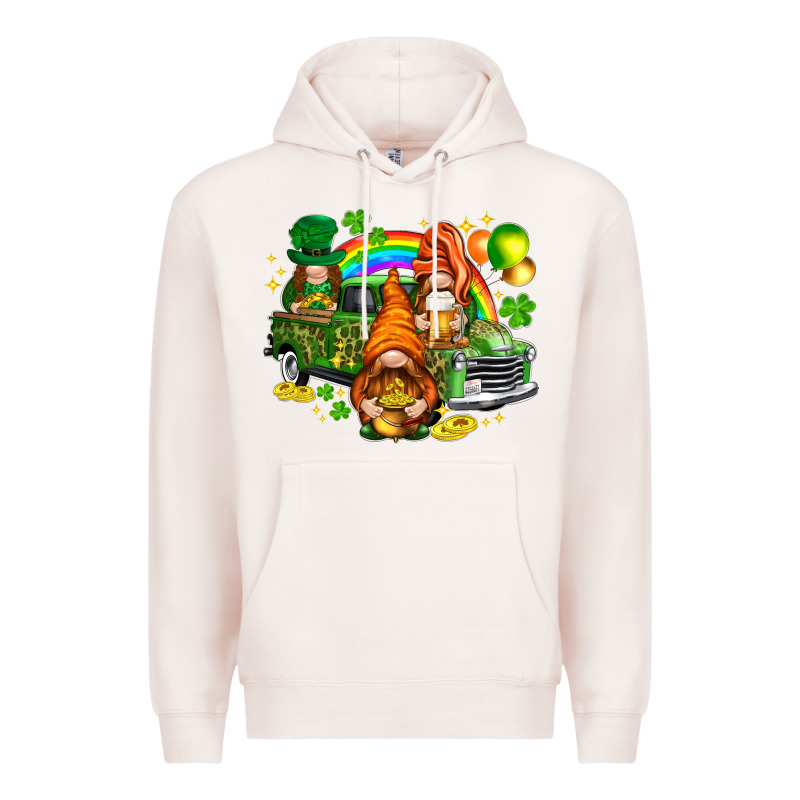 St. Patrick's Day Gnomies With Truck Premium Hoodie by HowdyJamesFarm | Teevron