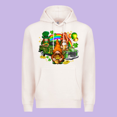 St. Patrick's Day Gnomies With Truck Premium Hoodie Designed By Howdyjamesfarm