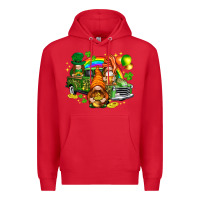 Red St. Patrick's Day gnomies with truck Premium Hoodie - HowdyJamesFarm