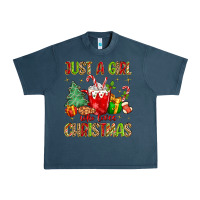 Midnight Navy just a girl who loves christmas Urban Heavy Tee - MaliasSmallBusiness