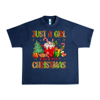 Navy just a girl who loves christmas Urban Heavy Tee - MaliasSmallBusiness