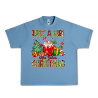 Pebble Blue just a girl who loves christmas Urban Heavy Tee - MaliasSmallBusiness