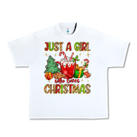White just a girl who loves christmas Urban Heavy Tee - MaliasSmallBusiness