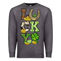 Charcoal Heather St. Patrick's Western lucky Premium Sweatshirt - OliviaCreatesArt
