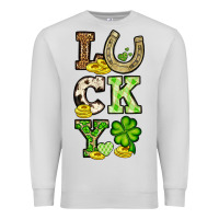 Dove Grey St. Patrick's Western lucky Premium Sweatshirt - OliviaCreatesArt
