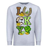 Heather Grey St. Patrick's Western lucky Premium Sweatshirt - OliviaCreatesArt