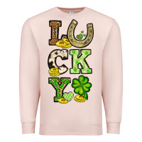 Pale Pink St. Patrick's Western lucky Premium Sweatshirt - OliviaCreatesArt