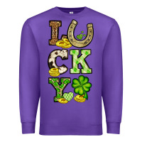 Purple St. Patrick's Western lucky Premium Sweatshirt - OliviaCreatesArt