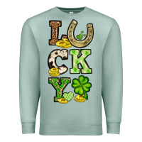 Seafoam St. Patrick's Western lucky Premium Sweatshirt - OliviaCreatesArt