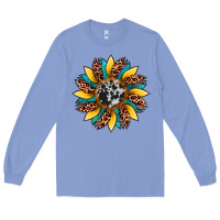 Colony Blue sunflower cowhide leopard Long Sleeve Tee - Artiststas