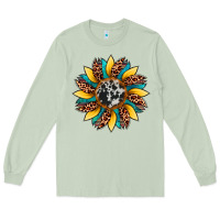 Matcha sunflower cowhide leopard Long Sleeve Tee - Artiststas