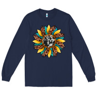 Navy sunflower cowhide leopard Long Sleeve Tee - Artiststas
