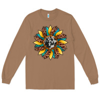 Toasted Coconut sunflower cowhide leopard Long Sleeve Tee - Artiststas
