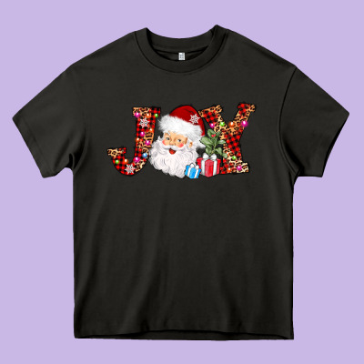 Joy Christmas Santa Heavy Core Tee Designed By Adodesignshop