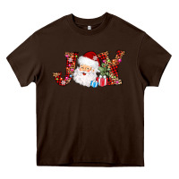 Chocolate Brown joy christmas santa Heavy Core Tee - AdoDesignShop