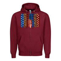 Burgundy back to blue brushstroke Zipper Hoodie - CowGirlArtShop
