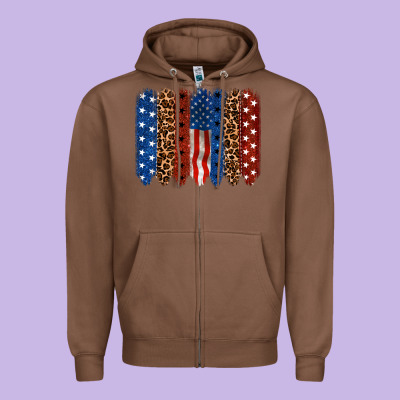 Back To Blue Brushstroke Zipper Hoodie Designed By Cowgirlartshop
