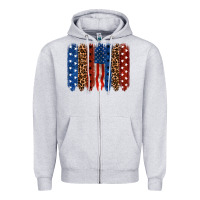 Heather Grey back to blue brushstroke Zipper Hoodie - CowGirlArtShop