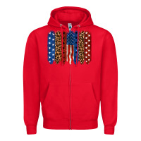 Red back to blue brushstroke Zipper Hoodie - CowGirlArtShop
