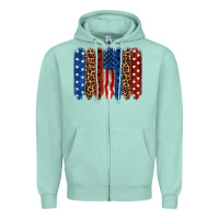 Seafoam back to blue brushstroke Zipper Hoodie - CowGirlArtShop