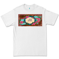 White preview western pink flovers leopard serape   license plate template Premium Tee - BarkalooDesign