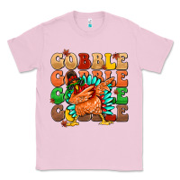 Bubblegum Pink gobble gobble gobble gobble turkey Classic Tee - MaliasSmallBusiness