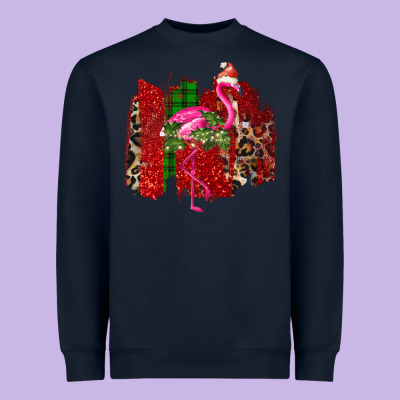 Christmas Flamingo Heavyweight Sweatshirt Designed By Bettercallsaul