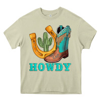 Mossy howdy turquoise cowboy boots horseshoe Heavy Core Tee - AdoDesignShop