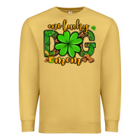 Antique Gold One lucky dog mom St. Patrick's Premium Sweatshirt - OliviaCreatesArt