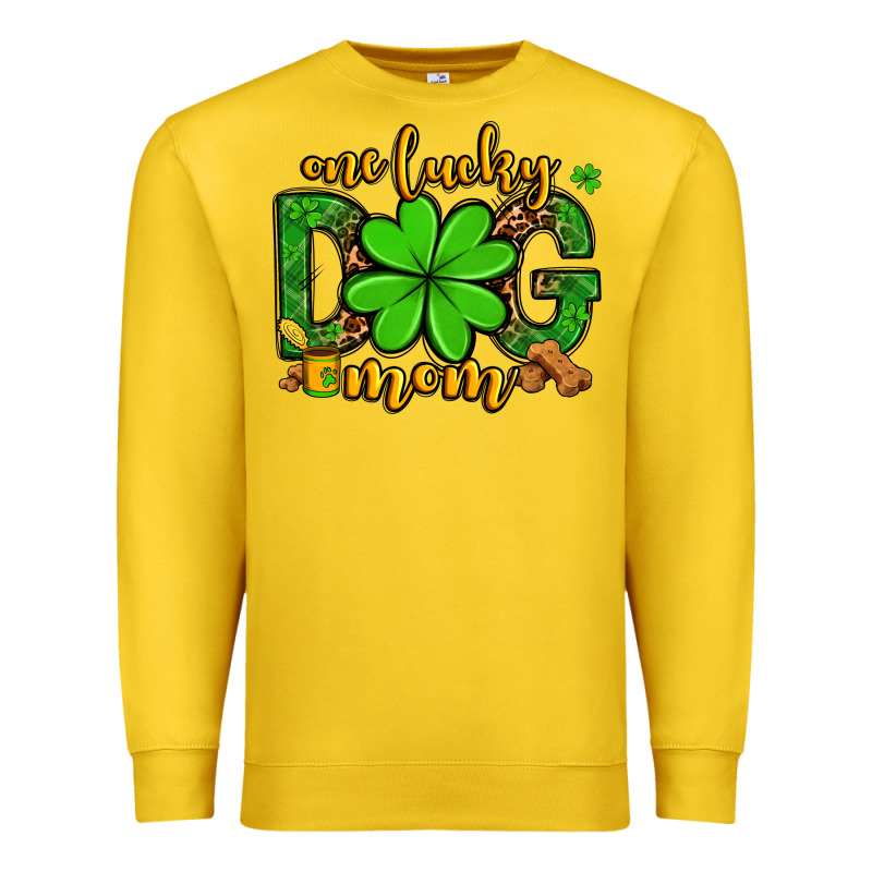 One Lucky Dog Mom St. Patrick's Premium Sweatshirt by OliviaCreatesArt | Teevron