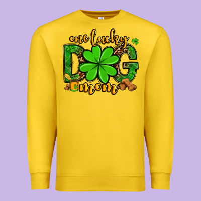One Lucky Dog Mom St. Patrick's Premium Sweatshirt Designed By Oliviacreatesart