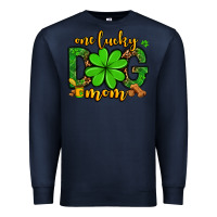 Navy One lucky dog mom St. Patrick's Premium Sweatshirt - OliviaCreatesArt