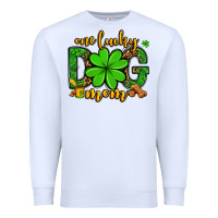 White One lucky dog mom St. Patrick's Premium Sweatshirt - OliviaCreatesArt