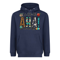 Navy i do it for the aha moments teacher Heavyweight Hoodie - OliviaCreatesArt