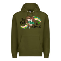 Army Green St. Patrick' Too cute to pinch Premium Hoodie - CowGirlArtShop