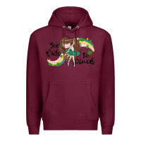 Burgundy St. Patrick' Too cute to pinch Premium Hoodie - CowGirlArtShop