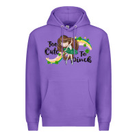 Purple St. Patrick' Too cute to pinch Premium Hoodie - CowGirlArtShop