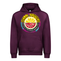 Mauve Wine Hello Summer Urban Hoodie - CowhideDigitalArt