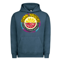 Pigment Midnight Navy Hello Summer Urban Hoodie - CowhideDigitalArt