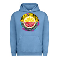 Pigment Pebble Blue Hello Summer Urban Hoodie - CowhideDigitalArt