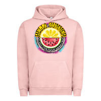 Pigment Salmon Hello Summer Urban Hoodie - CowhideDigitalArt