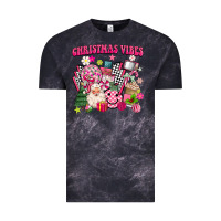Cloud Black retro pink christmas vibes Vintage Tee - MaliasSmallBusiness