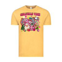 Vintage Mustard retro pink christmas vibes Vintage Tee - MaliasSmallBusiness