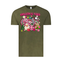 Vintage Olive retro pink christmas vibes Vintage Tee - MaliasSmallBusiness
