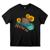 Black howdy leopard tooled leather hat Heavy Core Tee - AdoDesignShop