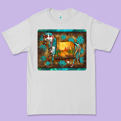 Western Horse Sunset Turquoise's Gemstones Mousepad Premium Tee Designed By Barkaloodesign