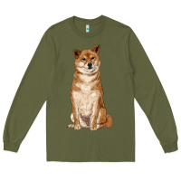 Army Green shiba inu Long Sleeve Tee - RanaPortraitStore