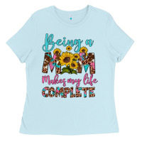 Baby Blue being a mom makes my life complete Ladies Tee - Artiststas